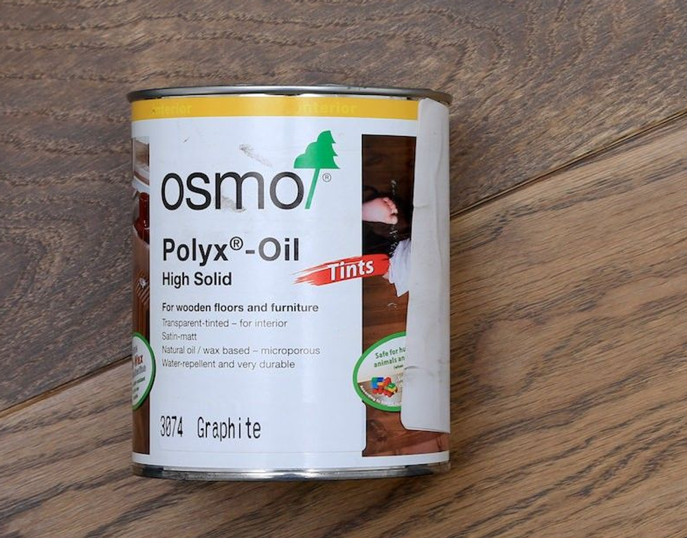 Новинка! Цветное масло с твердым воском Osmo 3074 Графит 0,22 л Hartwachs-Ol Farbig слабо пигментированное для внутренних работ 10100310_2