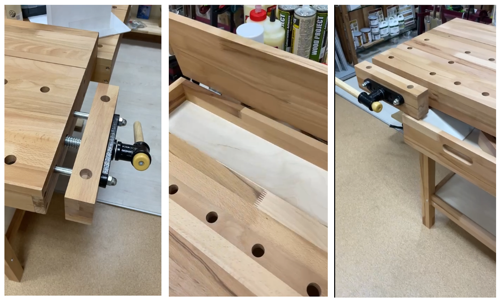 ХИТ! Верстак буковый Стандарт с 2 тисками и 2 выдвижными ящиками Бесцветный лак PROFI&HOBBY PR-ST-BUK-ALL