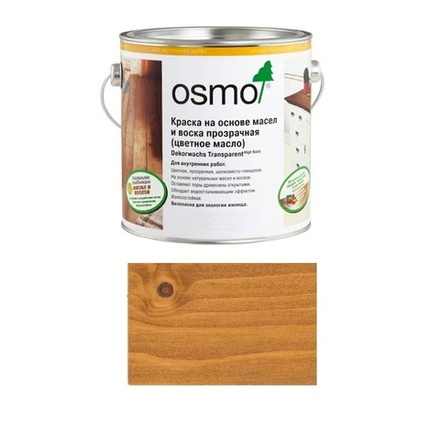 Прозрачная краска на основе масел и воска Osmo 3123 Клен 2,5 л Dekorwachs Transparent для внутренних работ Osmo-3123-2,5 10100015