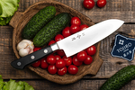 Новинка! Японский Кухонный Нож ШЕФ Сантоку Tojiro Fuji Cut, серия REIGETSU, длина лезвия 165 мм. сталь Мо-V, рукоять термопласт, заточка 8000 FC-1051