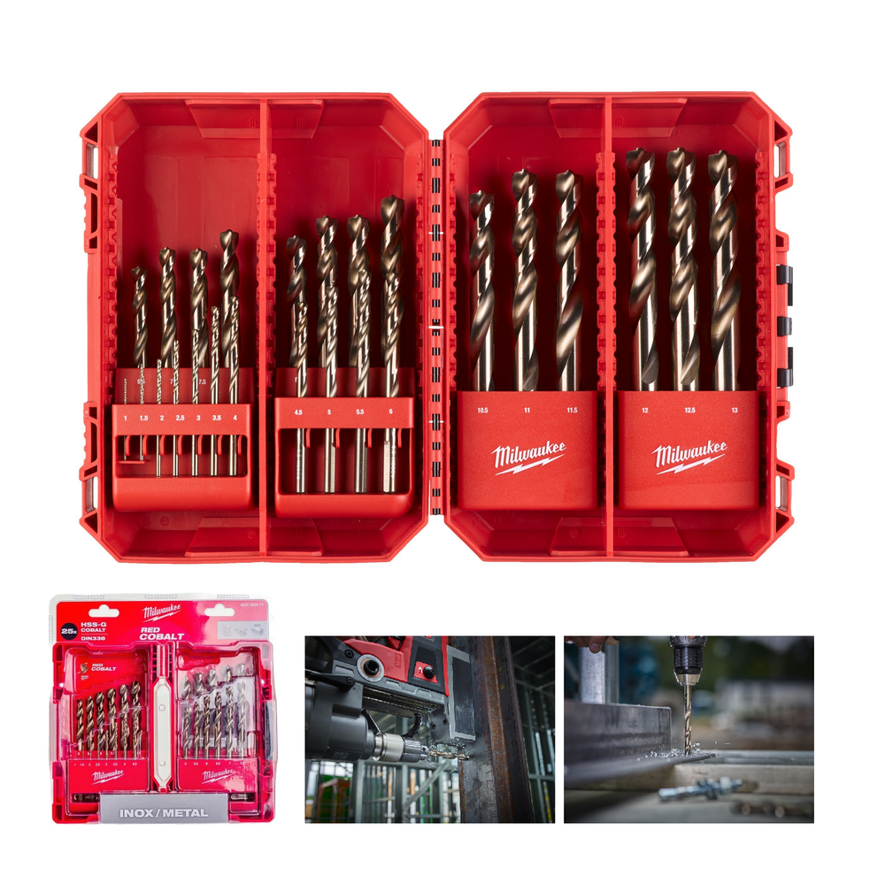 Новинка! Набор сверл по металлу 25 шт. MILWAUKEE HSS-Co 1-13 мм GEN III в кейсе 4932493868
