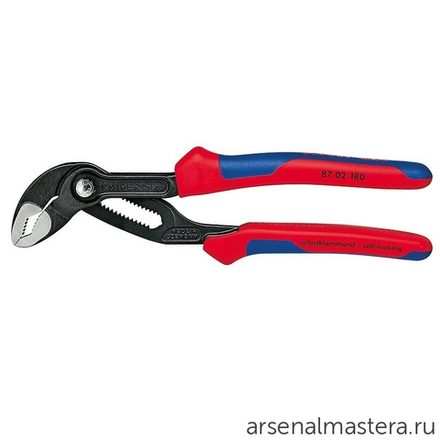 Клещи переставные COBRA 180 мм, зев 42 мм, фосфатированные, 2-комп ручки KNIPEX KN-8702180