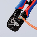 ХИТ! Пресс - клещи для штекеров RJ 45 "3 в 1" 190 мм   гнезд 1, 8-пин 8P8C, резка и зачистка кабеля KNIPEX KN-975113