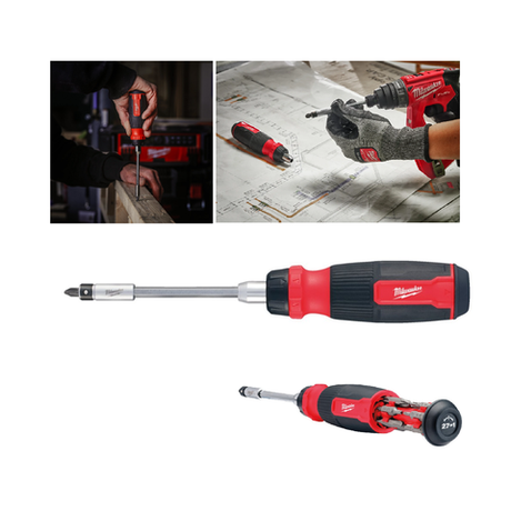 АКЦИЯ ФОКУС-ПЛЮС! Отвертка универсальная Milwaukee с трещоткой со сменными вставками 27 в 1 PH/PZ/TX/SL/HEX 4932480583