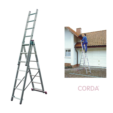 СКИДКИ ЧЕРНАЯ ПЯТНИЦА! Лестница трехсекционная универсальная KRAUSE CORDA 3 х 7 ступеней 010377