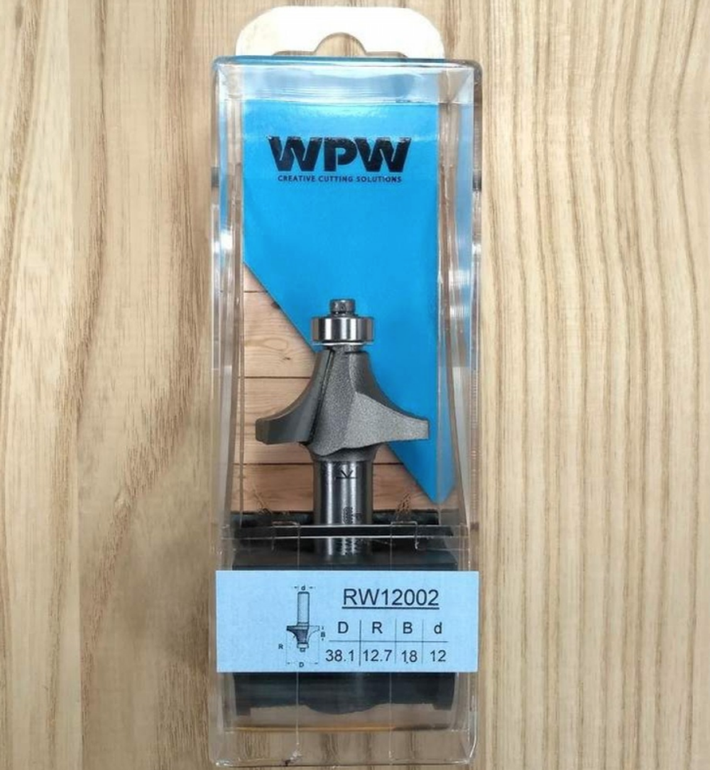 Фреза радиусная с нижним подшипником полуштап 38.1 x 18 x 68 x 12 R12.7 WPW RW12002