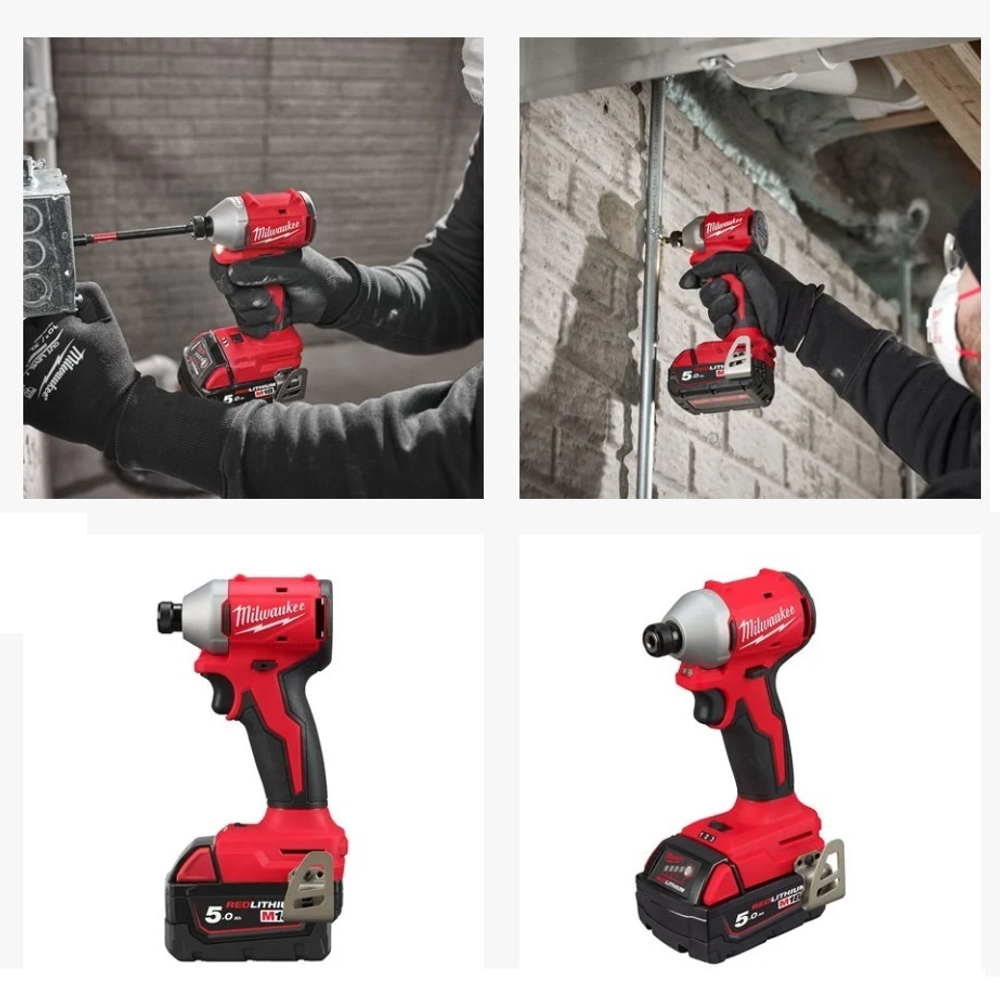 УДОБНЫЙ КОМПЛЕКТ! В кейсе M18 BLIDR-502X: Аккумуляторный Винтовёрт BLIDR-0X, 2 шт Аккумулятор B5 5.0 Ач, Зарядное устройство M12-18 FC MILWAUKEE 4933492843