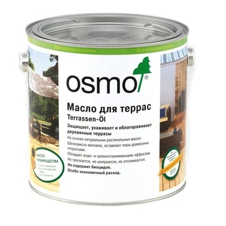 Масло для террас Osmo 007 для тика бесцветное 2,5 л Terrassen-Ole для наружных работ Osmo-007-2,5 11500005