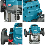 ЛЕТО ВЫГОДНЕЕ! Фрезер погружной аккумуляторный Makita XGT 40V BL AWS XPT, цанга 6, 8, 12 мм, глубина погружения 0-60 мм, 8000-25 000 об/мин, плавный пуск RP001GZ