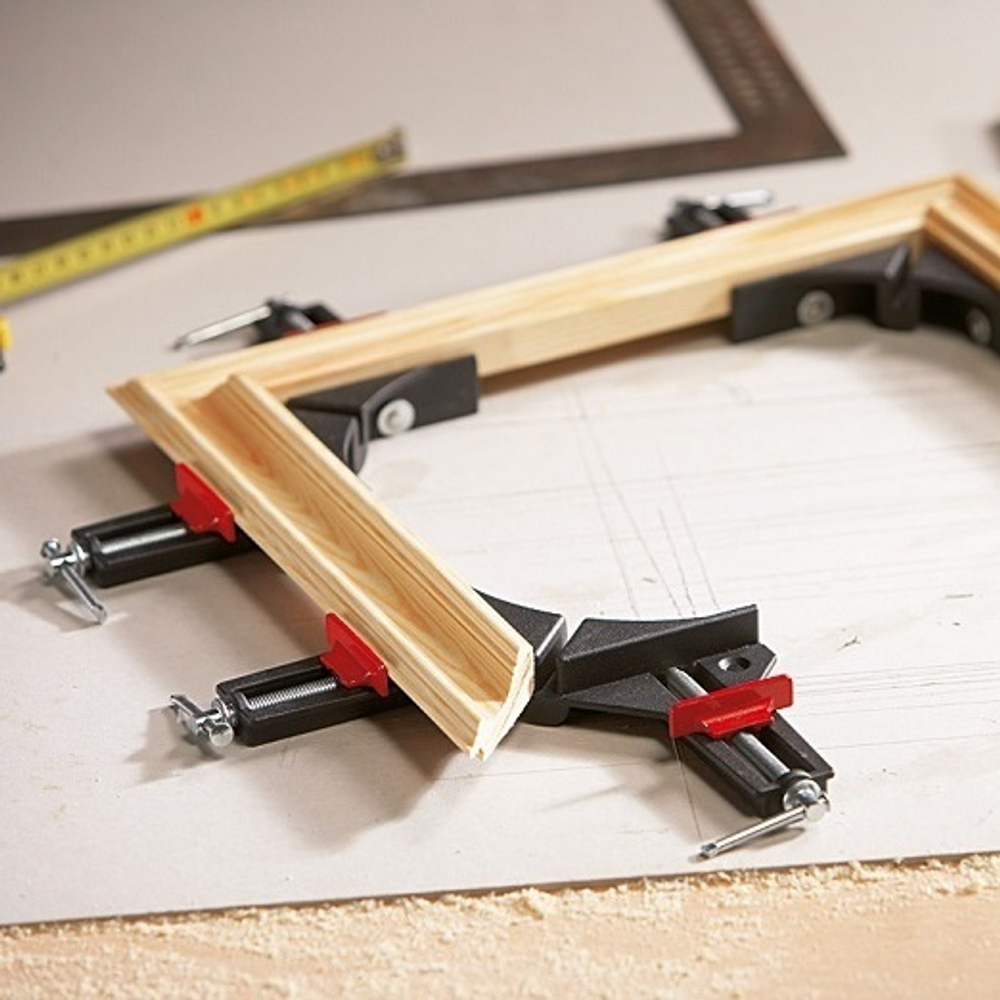 ХИТ! Угловой зажим WS для деревянных заготовок и багета до 73 на 20 мм BESSEY BE-WS1