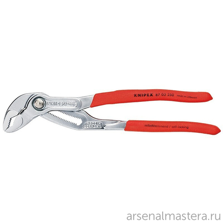 Клещи переставные 300 мм COBRA (Ключ "КОБРА"), зев 70 мм, хром, обливные ручки 87 03 300 KNIPEX KN-8703300