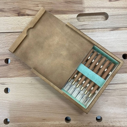 Набор N17 для резьбы по дереву 12 предметов Мини ПЕТРОГРАДЪ Стамесочные рукояти в коробке М00019925