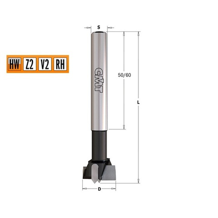 Сверло чашечное HW 34 x 90 Z 44959 S 10 x 60 RH CMT 512.340.11