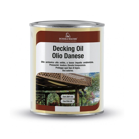 Новинка! Масло датское Borma Decking Oil 1 л для террас цвет 1012 серый, для наружных работ 4971IL-DS1012
