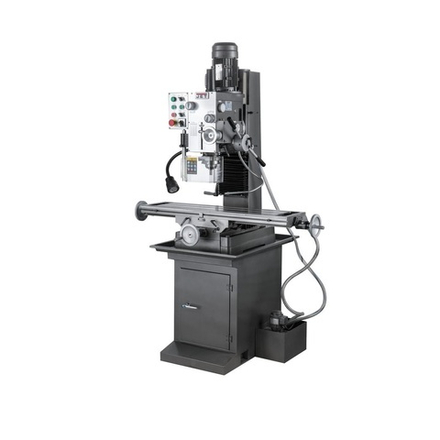 Профессиональный редукторный фрезерно - сверлильный станок по металлу с автоматической подачей пиноли шпинделя Jet JMD-45LPF 1,1 кВт 380 В, макс. сверление D 32/80 мм, размер стола 240 х 1000 мм 50000857T