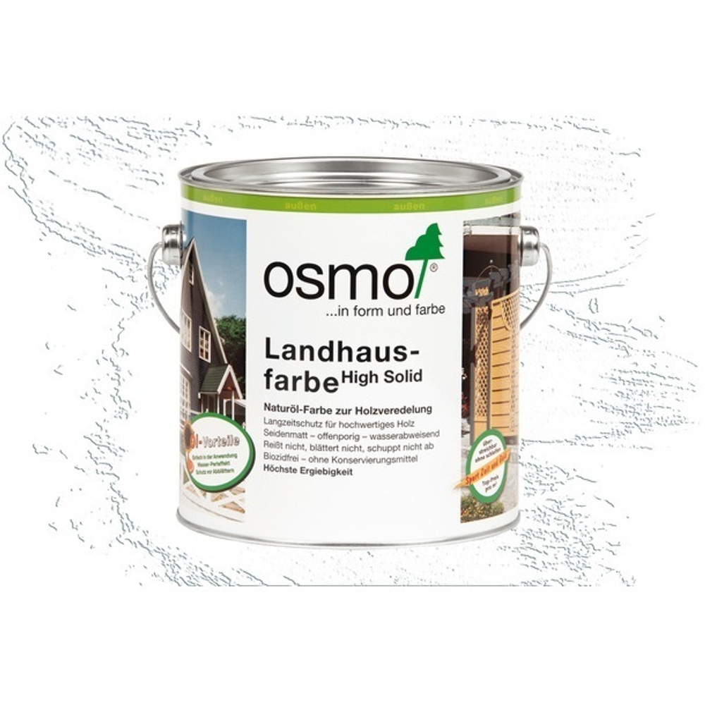 ХИТ! Непрозрачная краска для наружных работ Osmo  2101 белая 2,5 л Landhausfarbe Osmo-2101-2.5 11400028