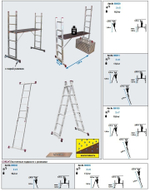 Новинка! Малые лестничные подмости 2 х 7 KRAUSE CORDA. Боковины можно соединить в стремянку или использоваться как приставные лестницы 080103