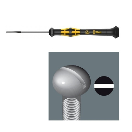Шлицевая отвертка Kraftform Micro 1578 A 0,40 x 2,0 x 60 мм WERA WE-030103
