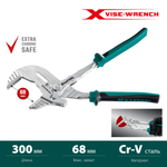 Новинка! Клещи переставные - гаечный ключ KRAFTOOL Vise-wrench 300 мм, 2-х компонентные рукоятки, быстрая настройка нажатием кнопки, принцип трещетки 22069