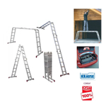 ХИТ! Универсальная шарнирная лестница стремянка - трансформер CORDA 5 х 4 х 4 х 5 Krause 085078