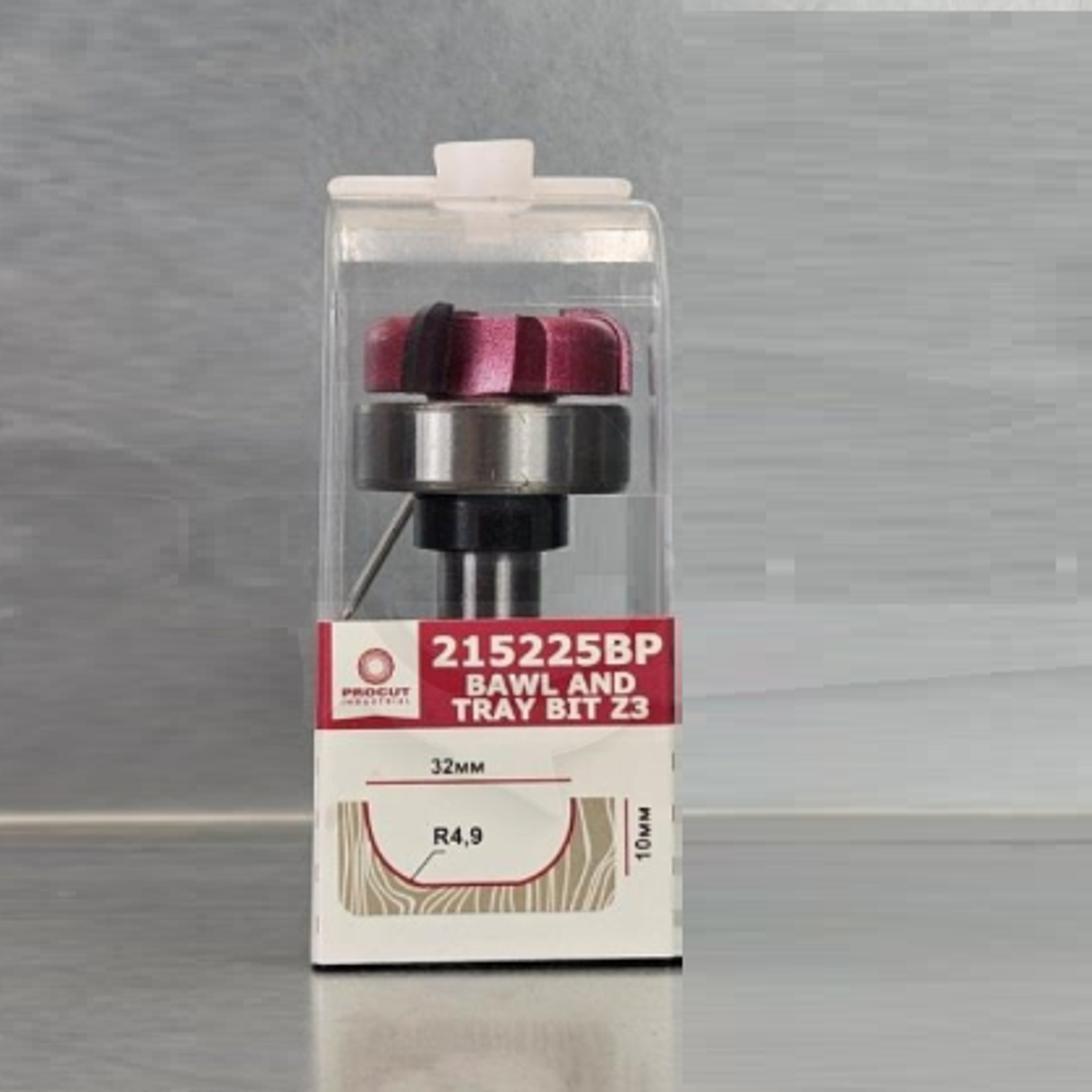 Новинка! Фреза PROCUT для желобов и чаш усиленная Z3 R=4.9 D=32 x 10 x 60 S=12, верхний подшипник 215225BP