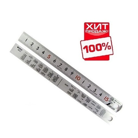 ХИТ! Линейка стальная матовая Shinwa PickUp 60 см шкала - в см  13137 М00010163