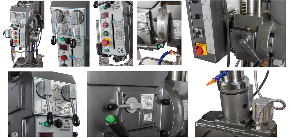 АКЦИЯ ЧЕРНАЯ ПЯТНИЦА! Редукторный сверлильный станок настольный с подставкой JET GHD-35PFA 1,2 кВт 380 В по металлу, Мах Ø35 мм, М22, с редуктором, погруженным в масло, сверлильные работы в условиях высокой загруженности 50000965T