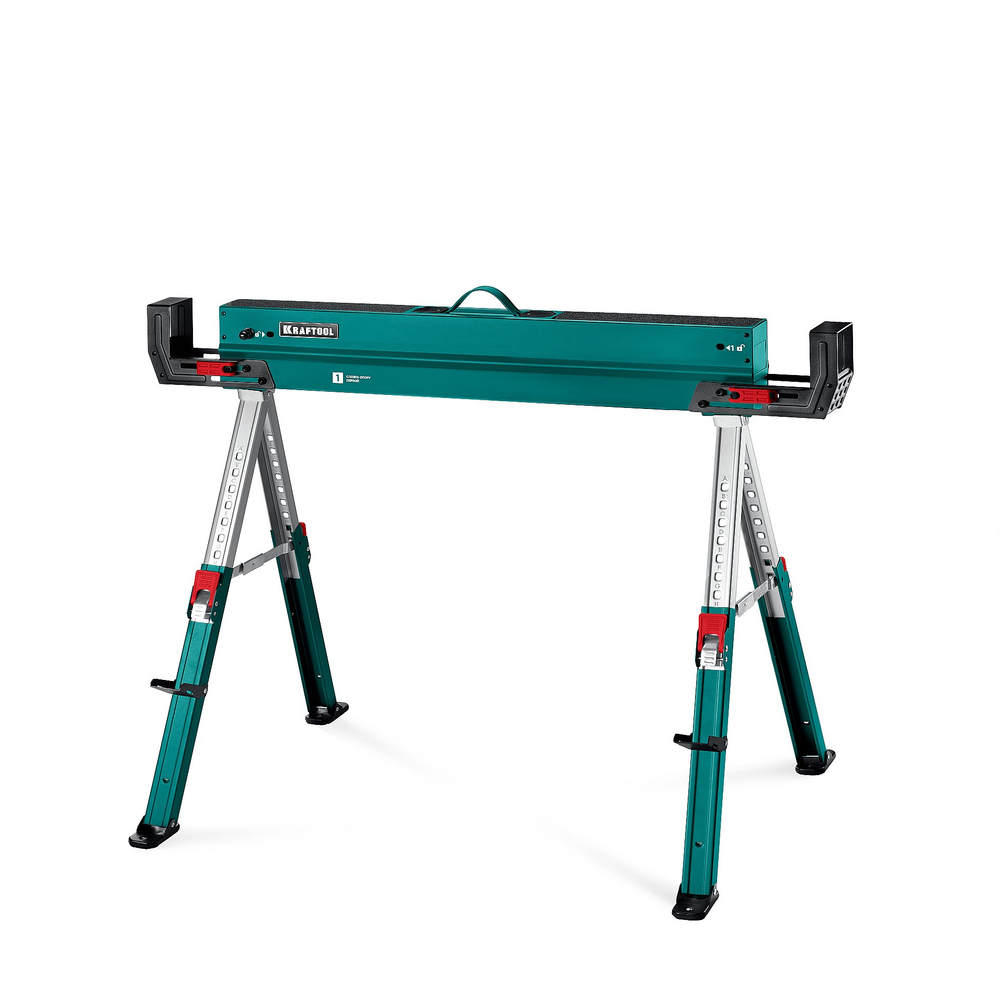 Новинка! Строительные козлы усиленные KRAFTOOL SH-110 1085 х 690 х (618-820) мм, регулировка по высоте, боковые L- образные скобы для фиксации бруса 40 - 90 мм 38790