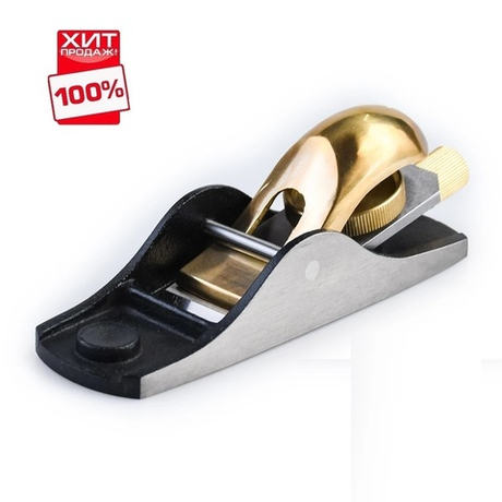 ХИТ! Рубанок N 102 Low Angle Block Plane для торцов и сучковатой древесины, доводки ласточкиных хвостов и др. высокоточных столярных работ GOLDRATIO М00023641
