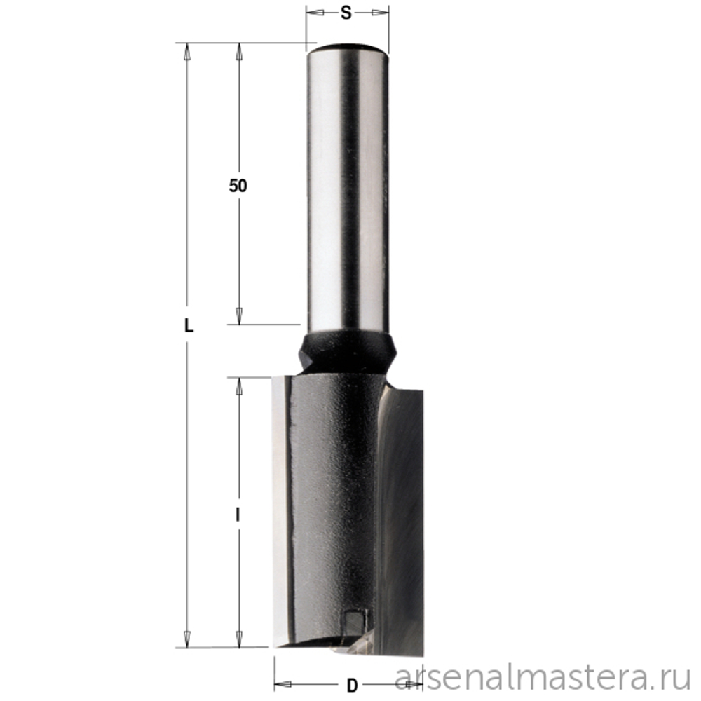 Фреза пазовая с торцевым зубом Z2/1 S 8 x 50 D 10 x 40 x 90 RH CMT 174.101.11