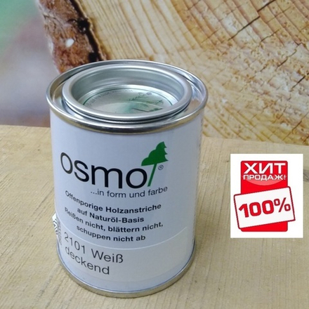 ХИТ! Непрозрачная краска для наружных работ Osmo  2101 белая 0,125 л Landhausfarbe Osmo-2101-0.125 11400050