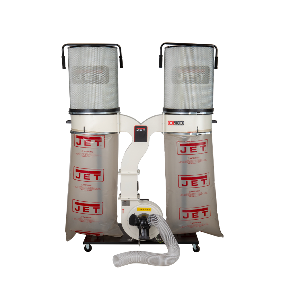 Новинка! Вытяжная установка / стружкоотсос профессиональный JET DC-2300СК-T 380В 2,2 кВт, объем пылесборника 2 х 200 л, с дистанционным управлением JR024