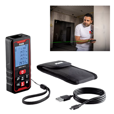 Новинка! Лазерный дальномер FLEX ADM 100 G, расчет длины, площади, объема, высоты 518964