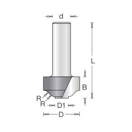 Фреза римский профиль и ступенька врезная DIMAR 30,2 x 15,1 х 53,2 х 12 R5,9 1473109