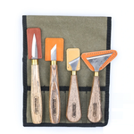 Новинка! Набор для резьбы по дереву 4 предмета ПЕТРОГРАДЪ N8 для геометрической резьбы в скрутке М00016093