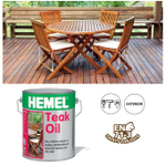 Новинка! Масло для тика премиум - класса для наружных работ Teak Oil Бесцветное 0,75 л для ухода за древесиной и садовой мебелью на открытом воздухе 3300H HEMEL 10815