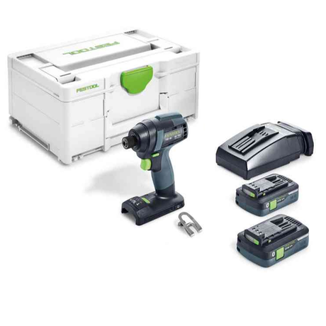 Аккумуляторная импульсная дрель-шуруповерт TID 18 HPC 4,0 I-Plus с 2 шт аккумуляторами HighPower BP 18 Li 4,0 HPC-ASI и зарядным устройством TCL 6 FESTOOL 576482