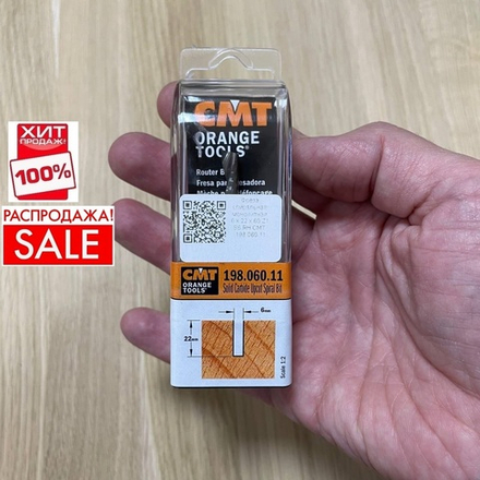 РАСПРОДАЖА ХИТ! Фреза спиральная монолитная 6 x 22 x 60 Z1 S6 RH CMT 198.060.11