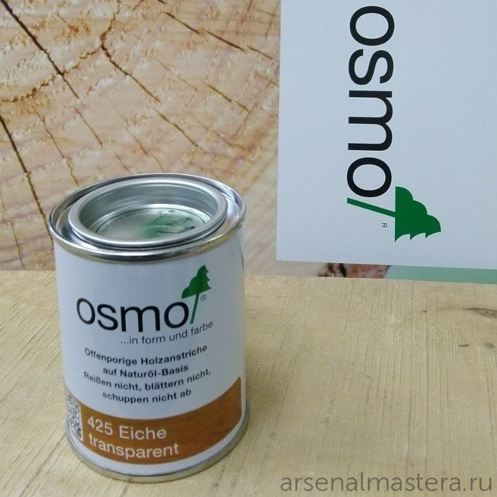 Новинка! Защитное масло с УФ-фильтром Osmo UV-Schutz-Öl Extra 425 цветное прозрачное Дуб 0,22 л, против роста синей гнили, плесени, грибков для наружных работ 11600032_2