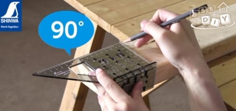 ХИТ! Шаблон угловой пластиковый Miter Rule 3D 45 90 градусов Two-by-Four Shinwa М00021525