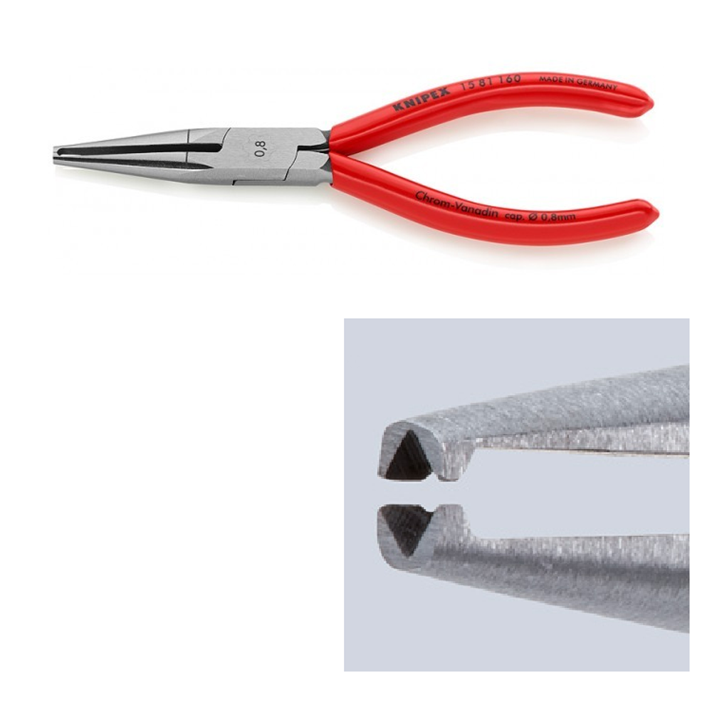 СКИДКИ НА MAXIМУМЕ! Стриппер KNIPEX для тонких кабелей, Ø 0,8 мм, прецизионная призма, 160 мм, обливные ручки, для удаления изоляции KN-1581160