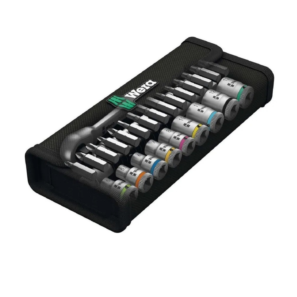 Новинка! Набор 28 предметов 8100 SA 8 Zyklop Metal Switch с трещоткой, реверс, 1 / 4 дюйм WERA WE-004018