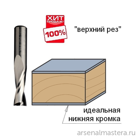 ХИТ! Фреза спиральная монолитная 6 x 27 x 70 Z2 S8 RH CMT 191.860.11