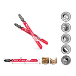 Новинка! Пилки лобзиковые 5 шт. Woodwork I=75 W=8 L=100 TP=2.5 TPI=10 реверсный зуб, дерево, чистовой рез прямолинейный, для электролобзика JT-101BR