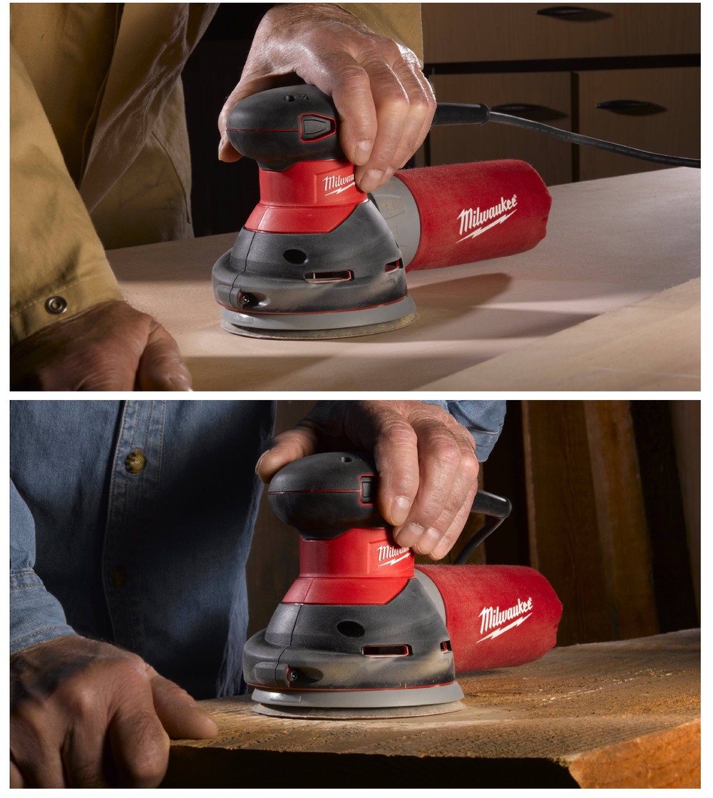 Новинка! Электрическая эксцентриковая шлифовальная машина ручная Milwaukee ROS 125 E 300 Вт эксцентриковая 125 мм 5", шлифовка дерева, металла, пластика, в сумке 4933433180