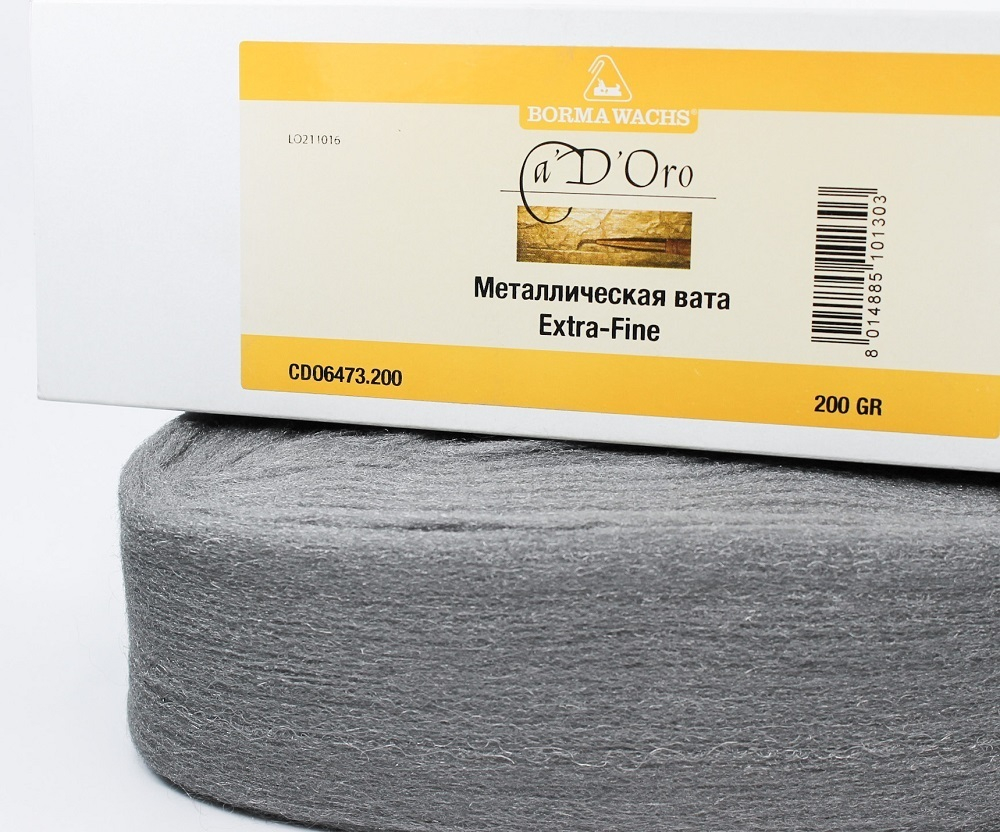 ХИТ! Металлическая вата зернистость ОООО Толщина 0,0063 мм 200 гр Borma CDO6473.200шт