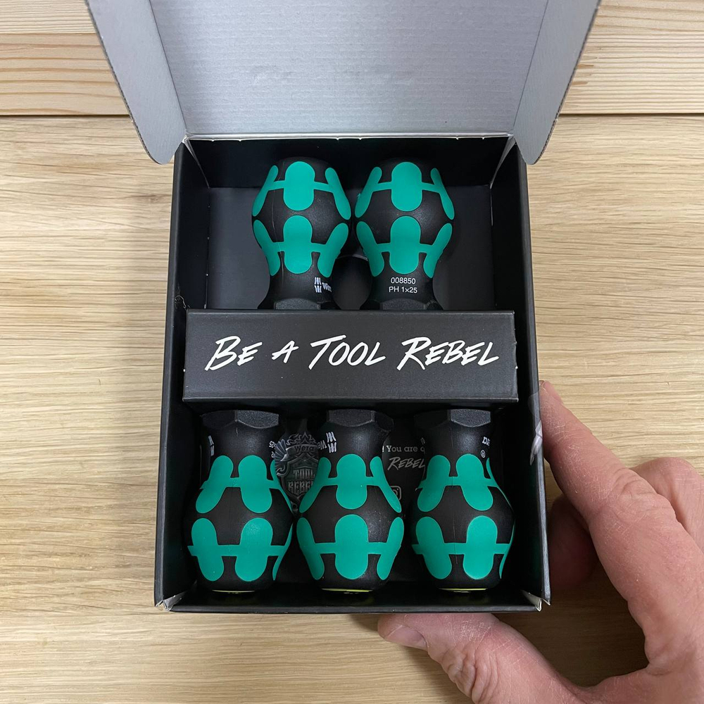 АКЦИЯ ЗИМА 2026! Набор коротких отверток 5 шт. WERA Stubby Set 1 SL3.5 / 4 / 5.5, PH1/2 x 25 мм WE-008870