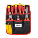 Новинка! Набор электрика Felo 9 предметов Диэлектрические отвертки Ergonic SL и РН, диэлектрические пассатижи 180 мм, бокорезы 160 мм, нож для снятия изоляции, отвертка тестер сети, в сумке 41399504