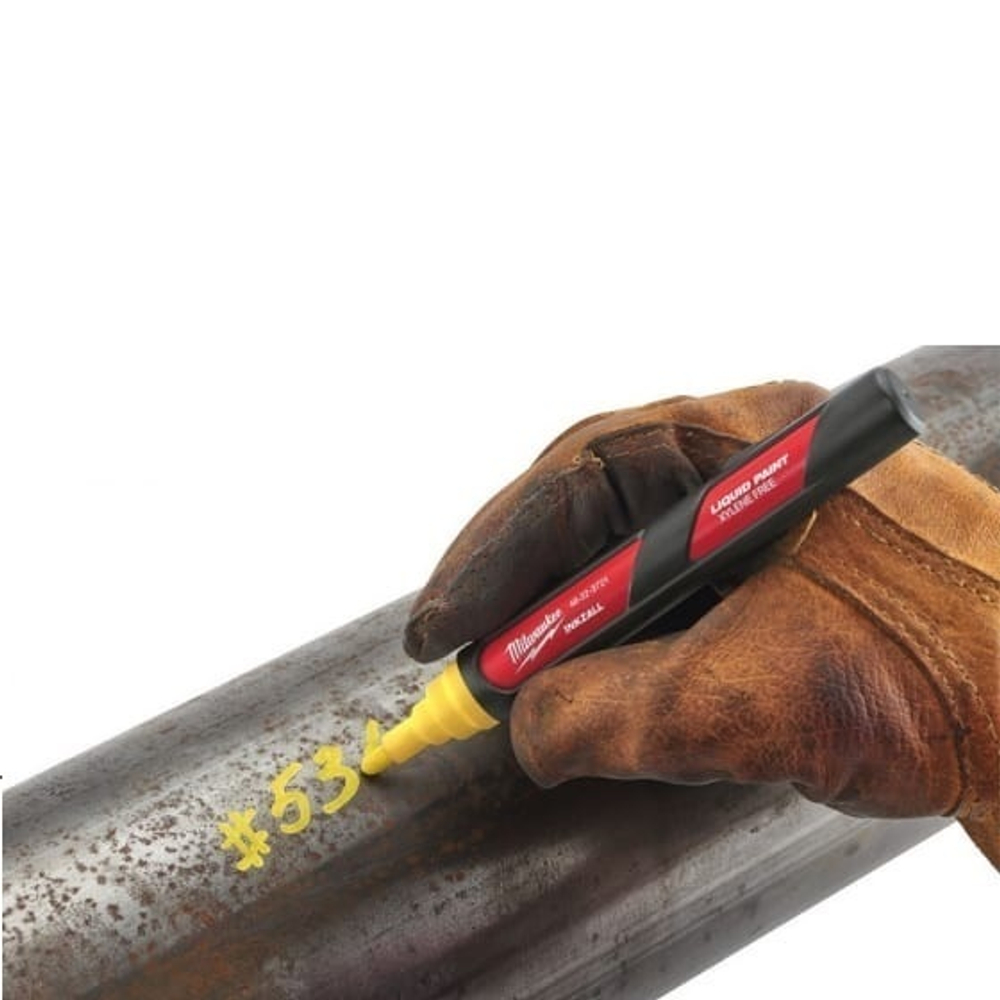 ХИТ! Маркер строительный желтый 1 шт на основе жидкой краски INKZALL Yellow-LP Milwaukee 48223721