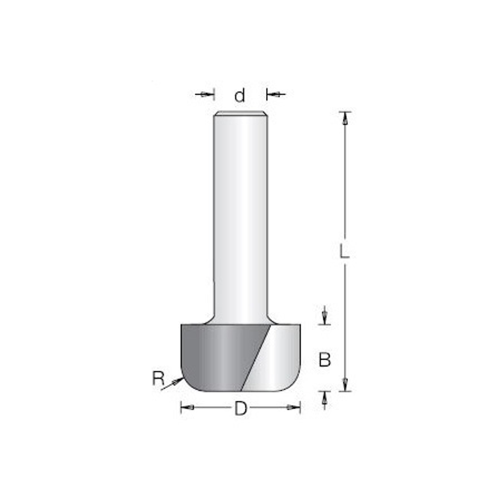 Новинка! Фреза плоское дно по шаблону D 19,1 x 16  L 67 подшипник хвостовик 12 WPW RB19032